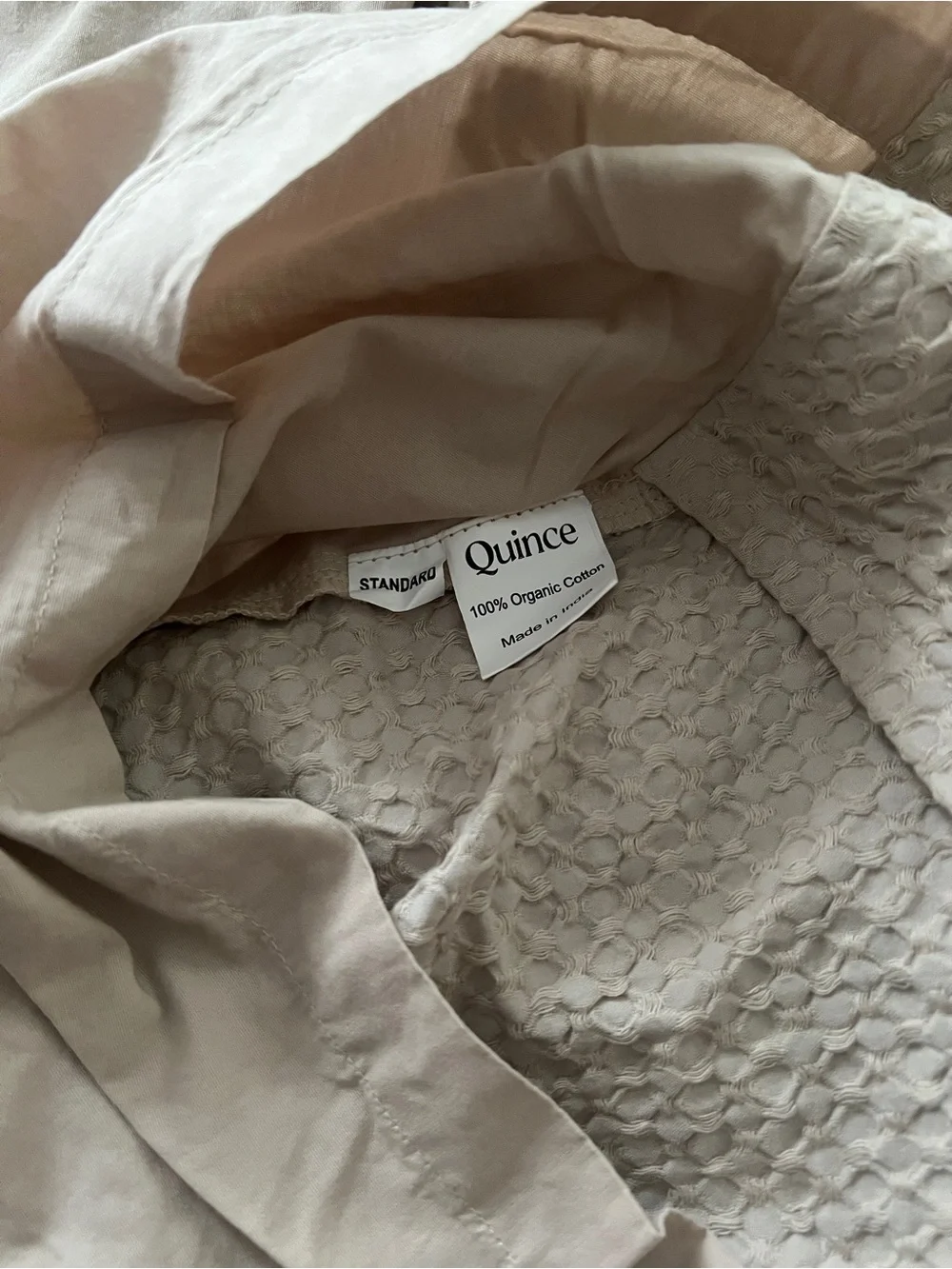 Quince Organic Luxe Honeycomb Sham Set in Sand